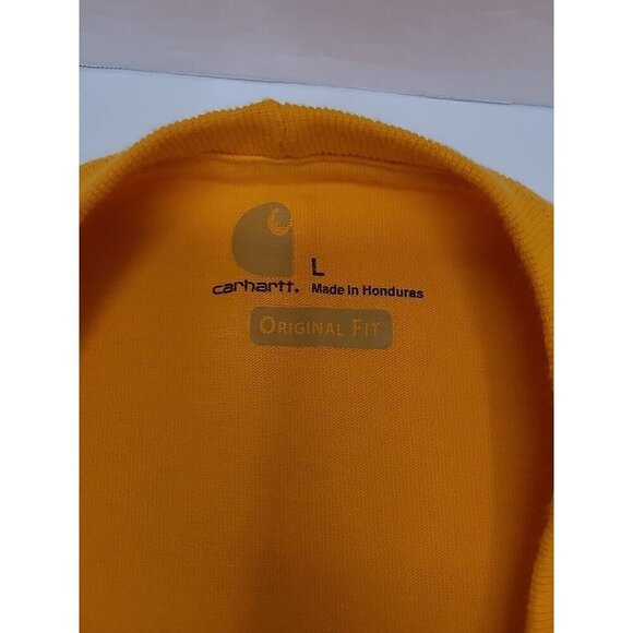 Carhartt Original Fit Tee Shirt Men's Size Large 100% Cotton Safety Orange - Picture 5 of 6